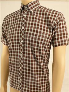 Brown/White Check S/S