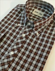 Brown/White Check S/S