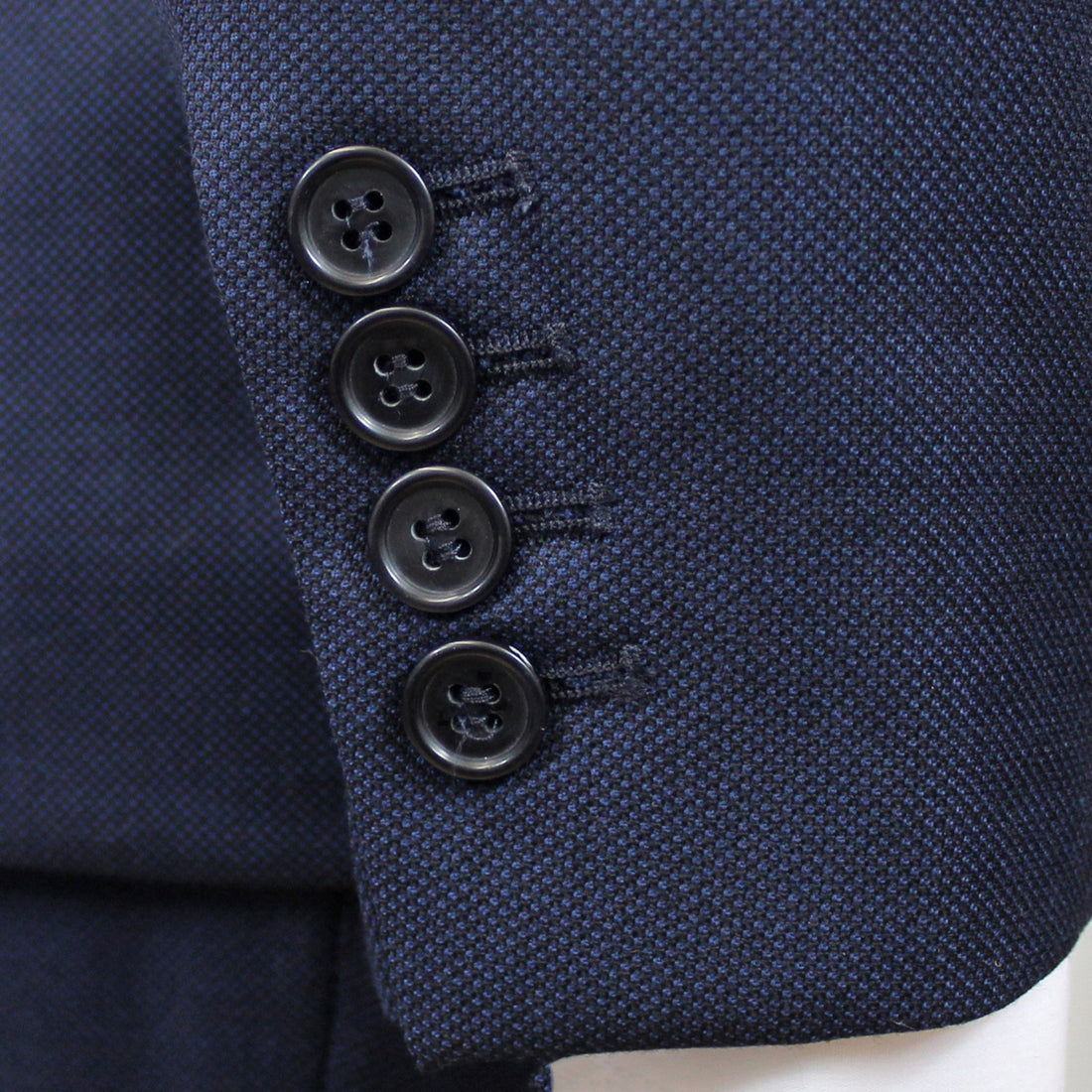 Three Button Suit - Superfine Navy Birdseye