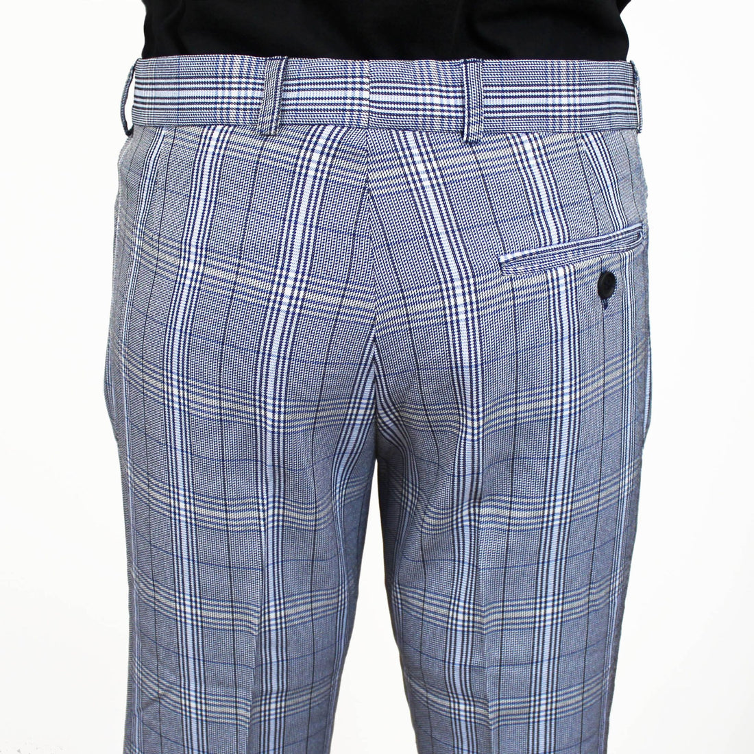 Sta Prest Trousers - Blue Check