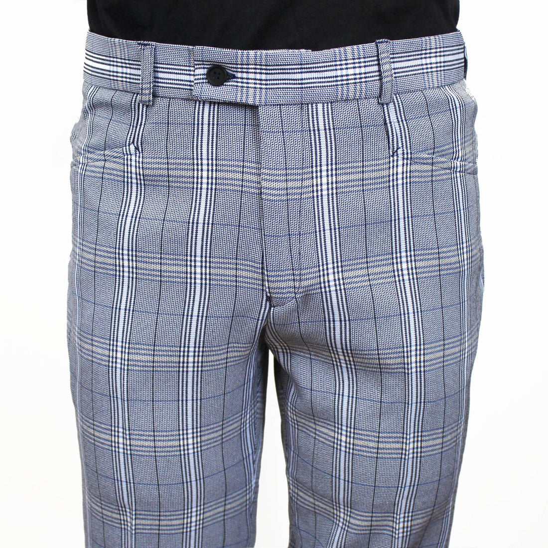 Sta Prest Trousers - Blue Check