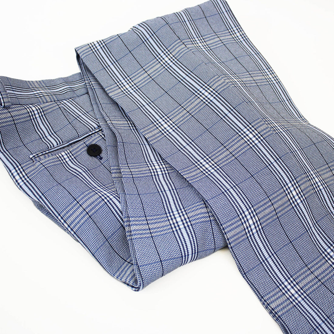 Sta Prest Trousers - Blue Check