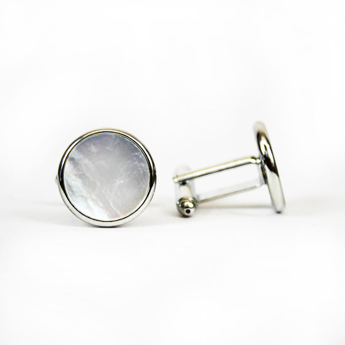 Mother Of Pearl Cufflinks - Silver