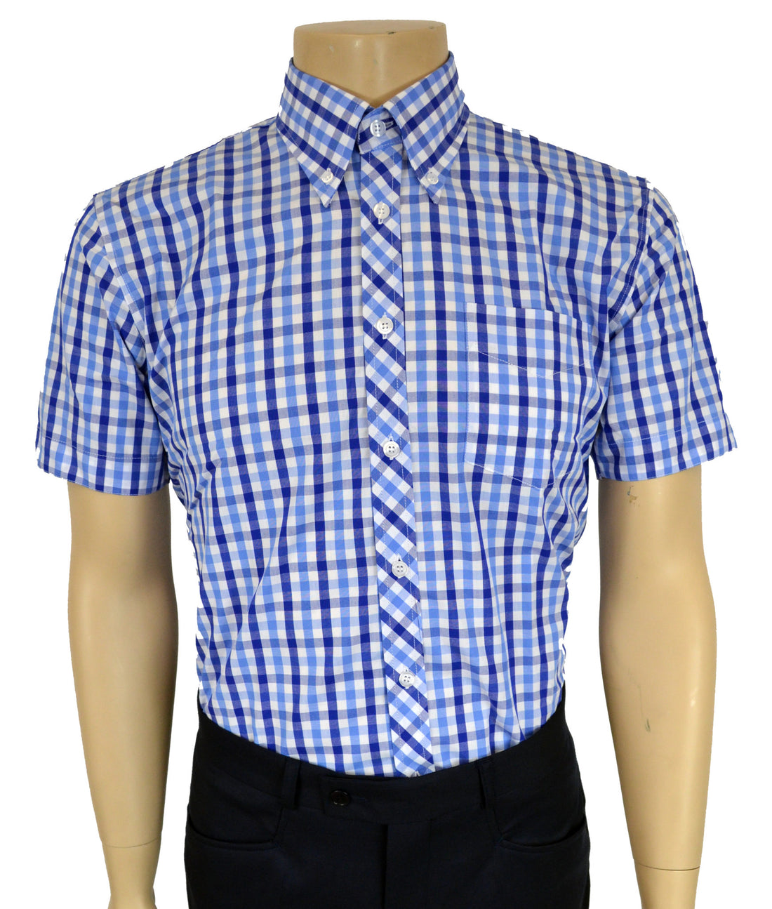 Sky/Navy Gingham S/S 064