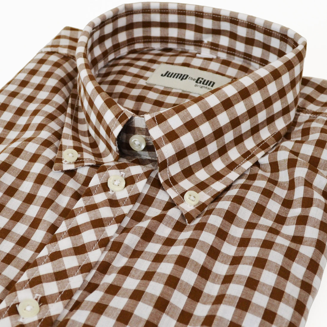 JTG Brown Gingham S/S