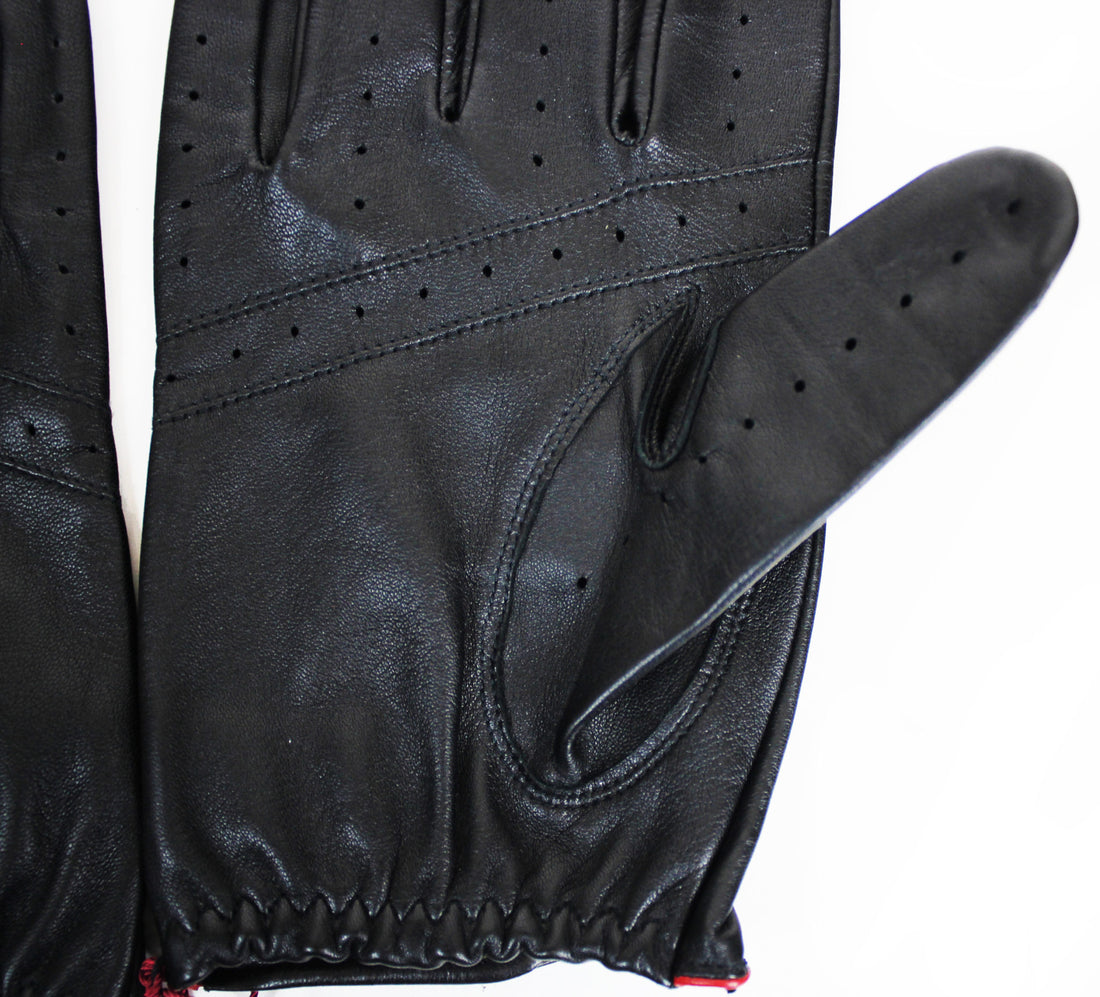 Dents Leather Driving Gloves - Black/Berry