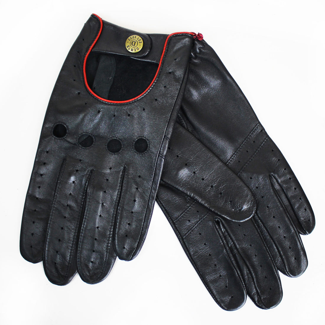 Dents Leather Driving Gloves - Black/Berry