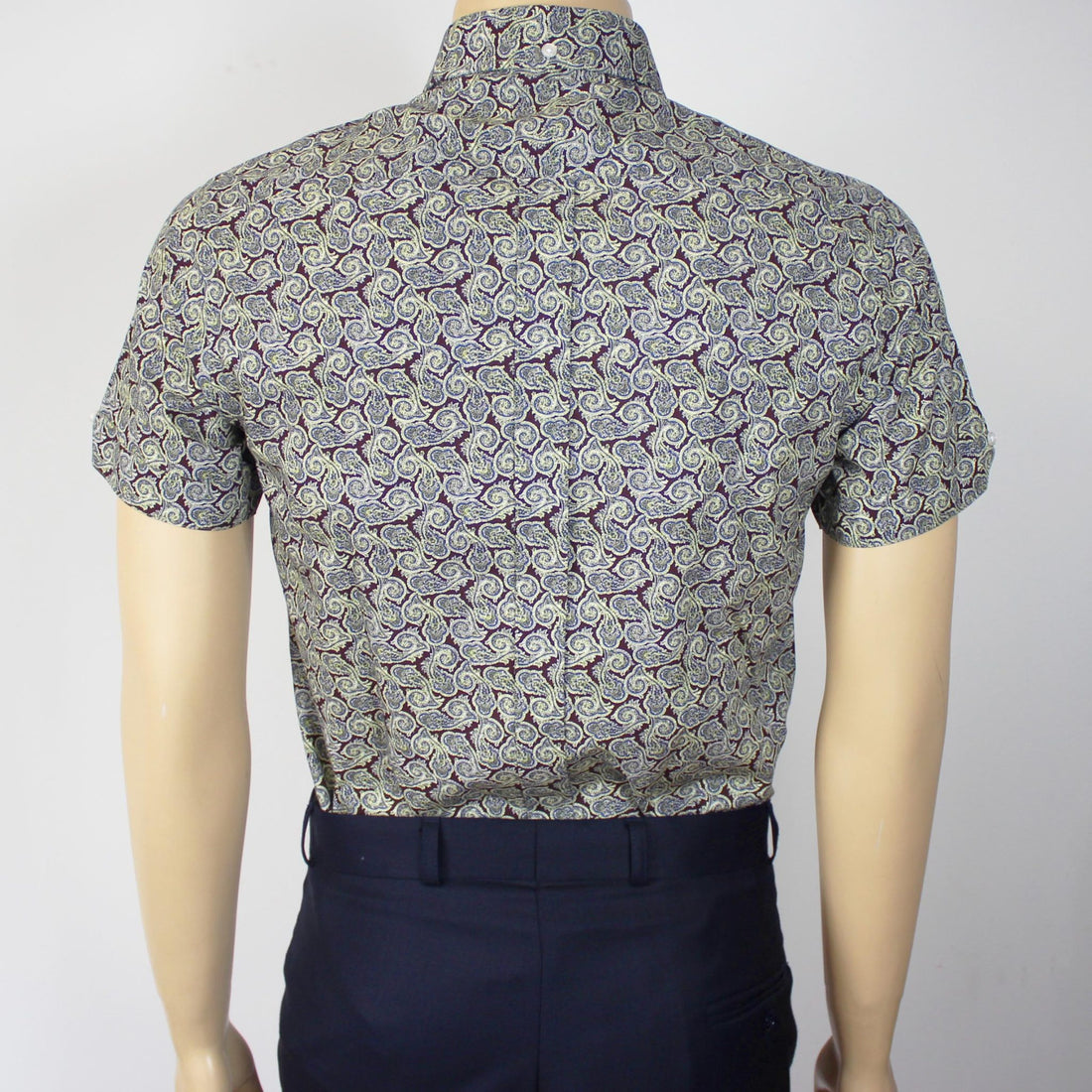 Short Sleeve Button Down - Gold Paisley