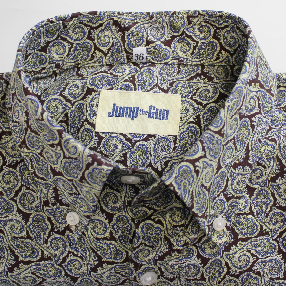 Short Sleeve Button Down - Gold Paisley