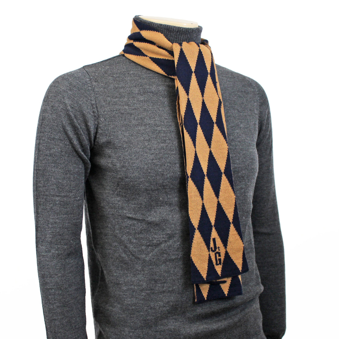 JtG Scarf - Black/Tan Diamond