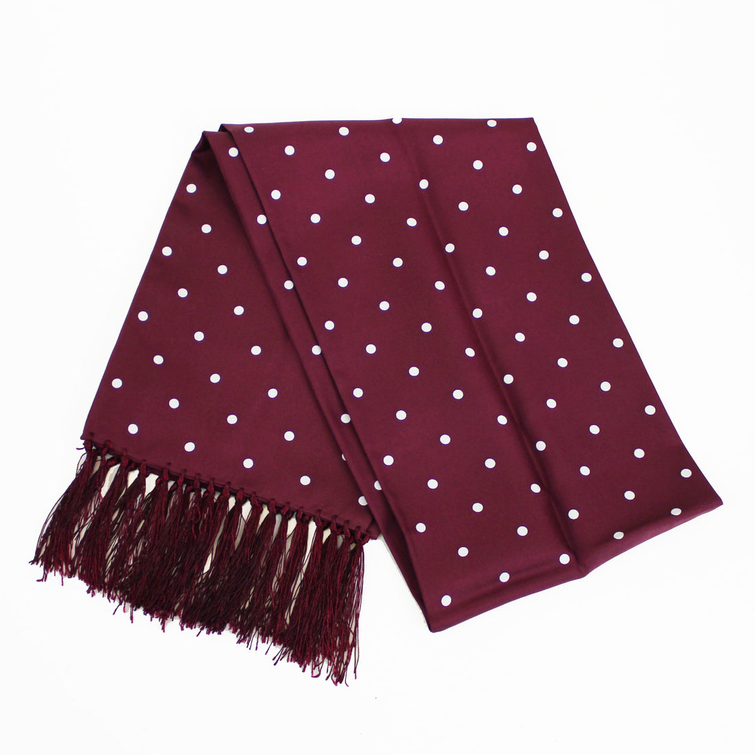 Knightsbridge Silk Scarf - Burgundy Big Polka