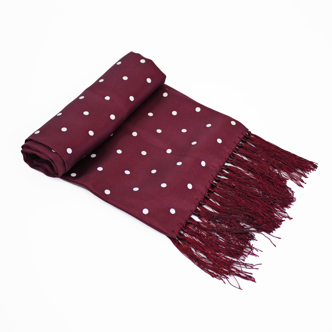 Knightsbridge Silk Scarf - Burgundy Big Polka