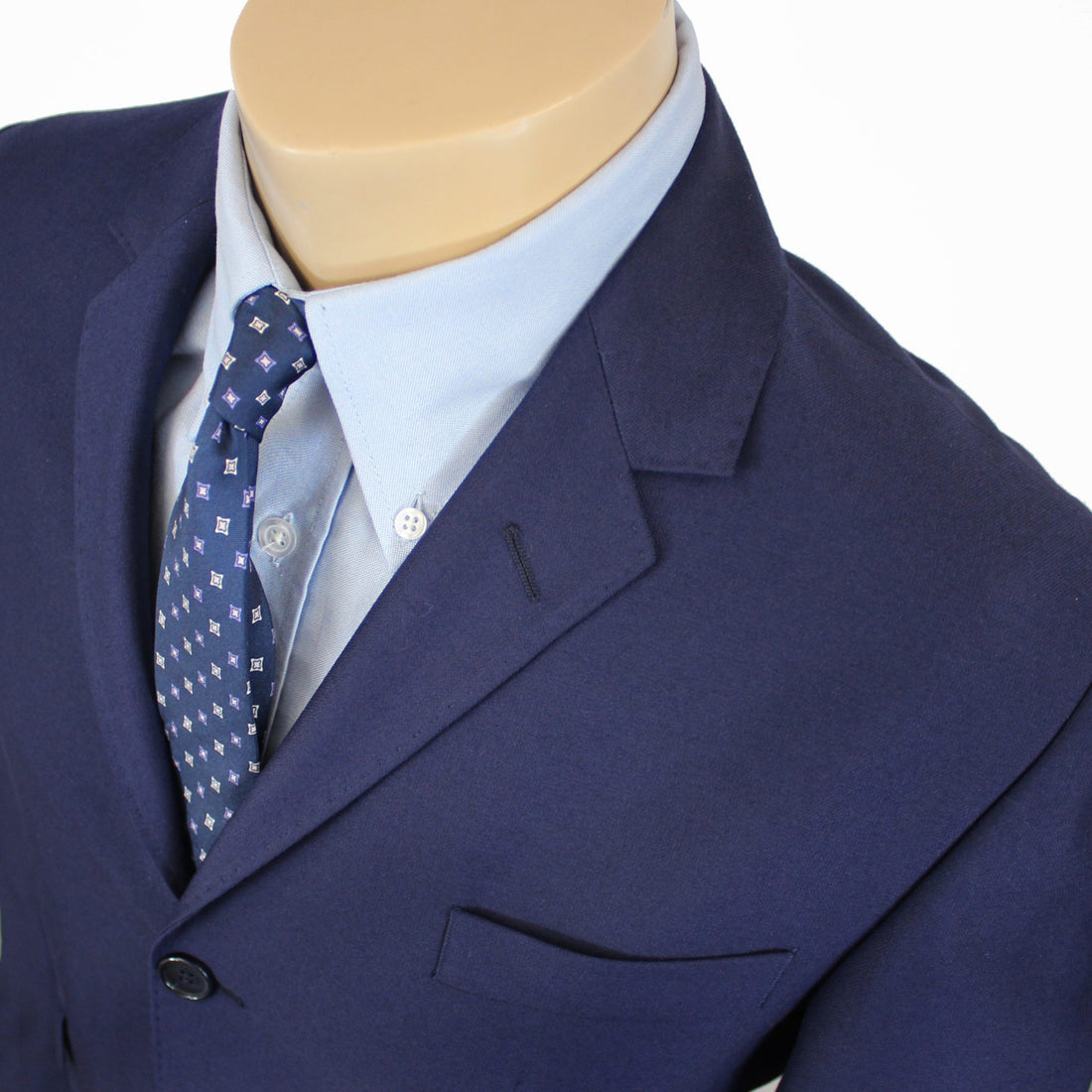 Three Button Suit - Navy Superfine Wool