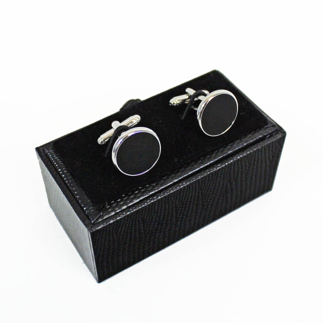 Onyx Cufflinks - Silver