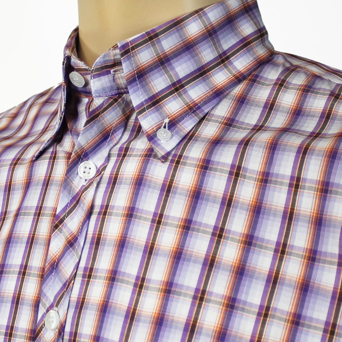 Purple/Orange Check S/S