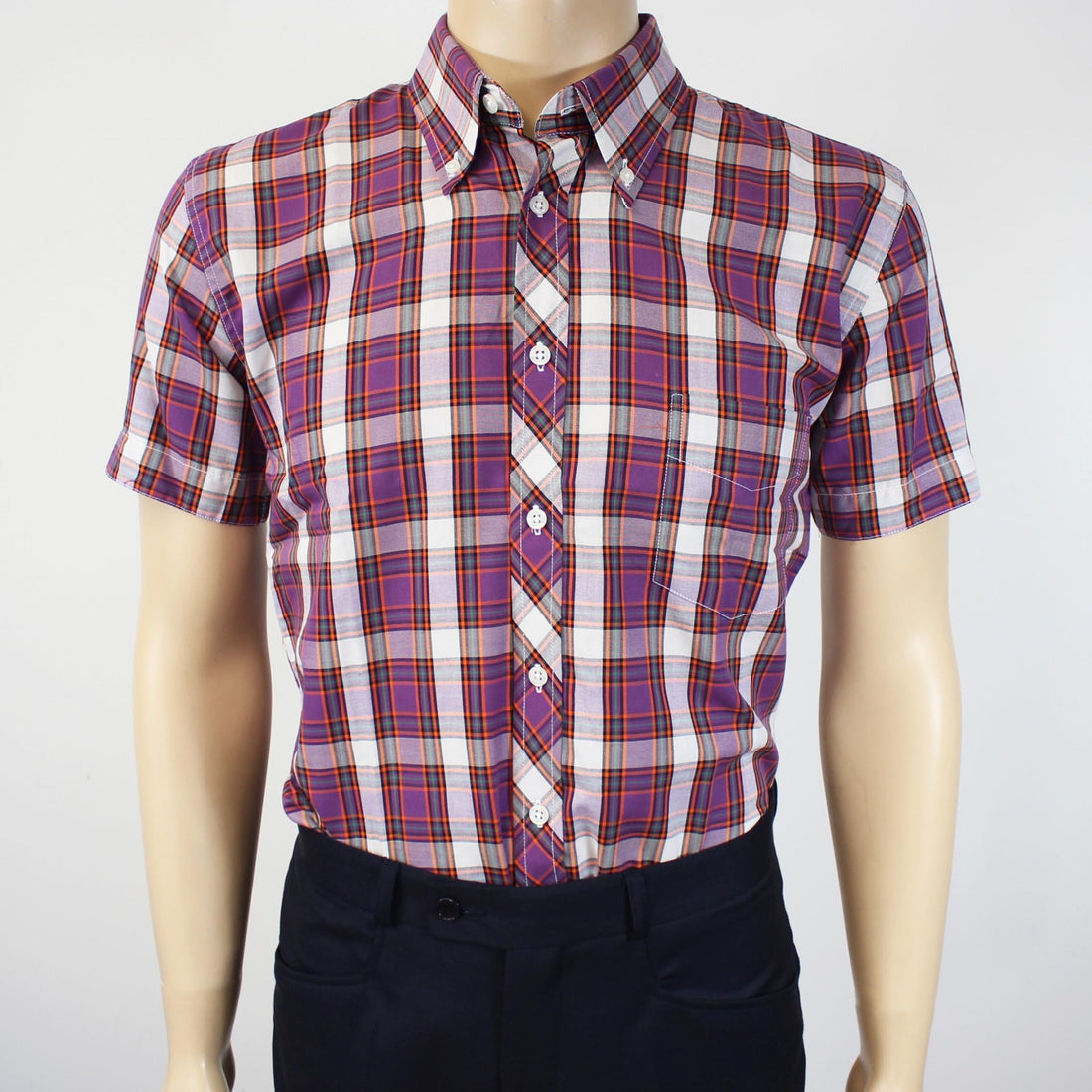 Purple Bright Check S/S 057