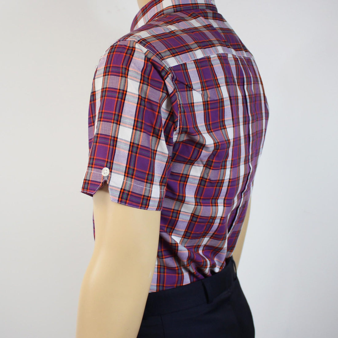 Purple Bright Check S/S 057