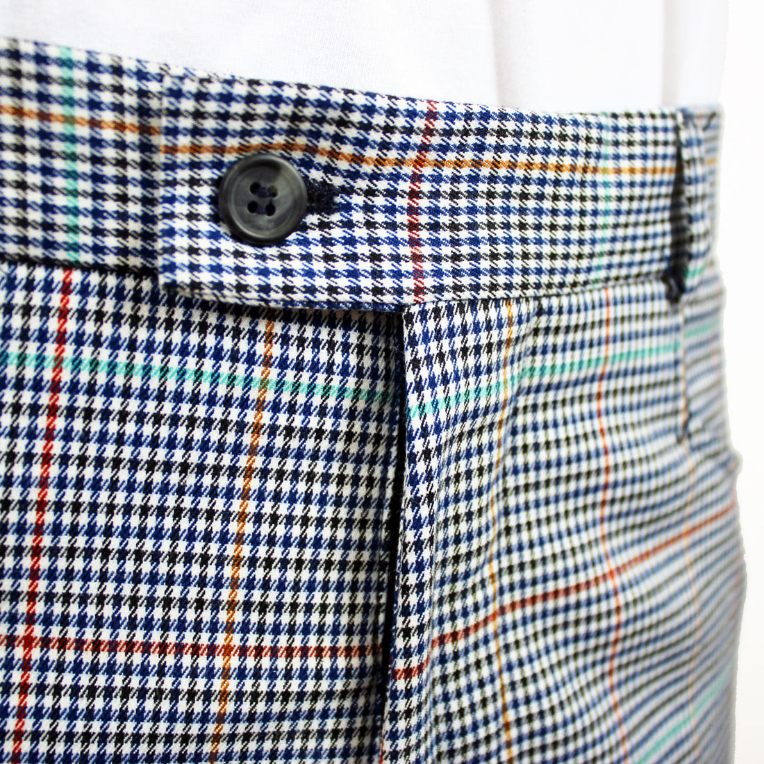 Sta Prest Trousers - Blue Multi Check/Red over