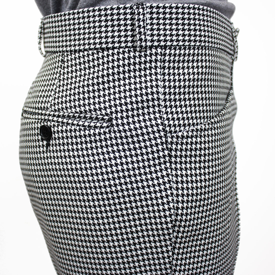 Sta Prest Trousers - Black/White Dogtooth