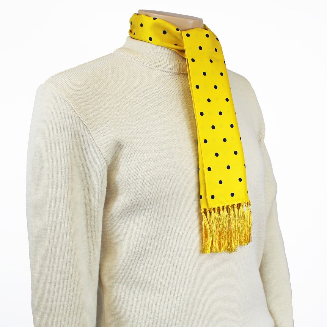 Knightsbridge Silk Scarf - Yellow Big Polka