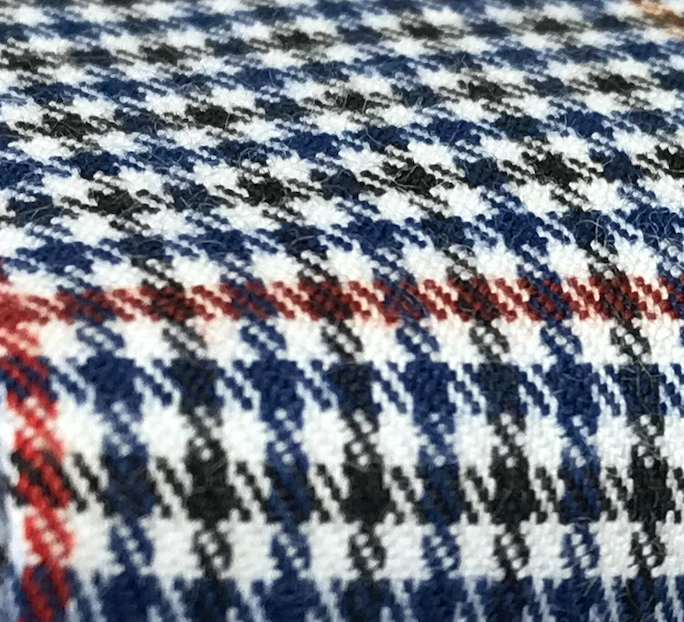 Sta Prest Trousers - Blue Multi Check/Red over