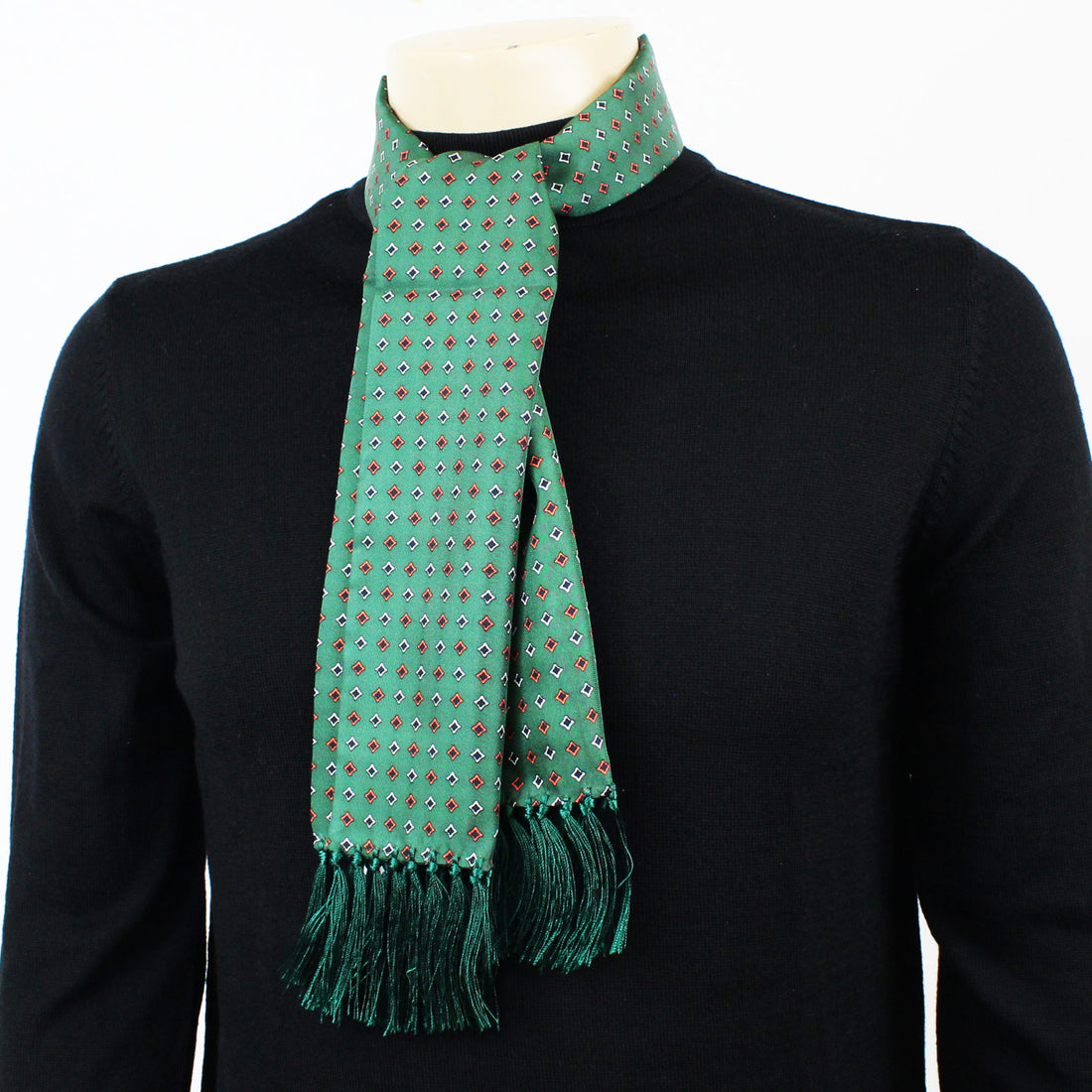 Knightsbridge Silk Scarf - Green Diamond