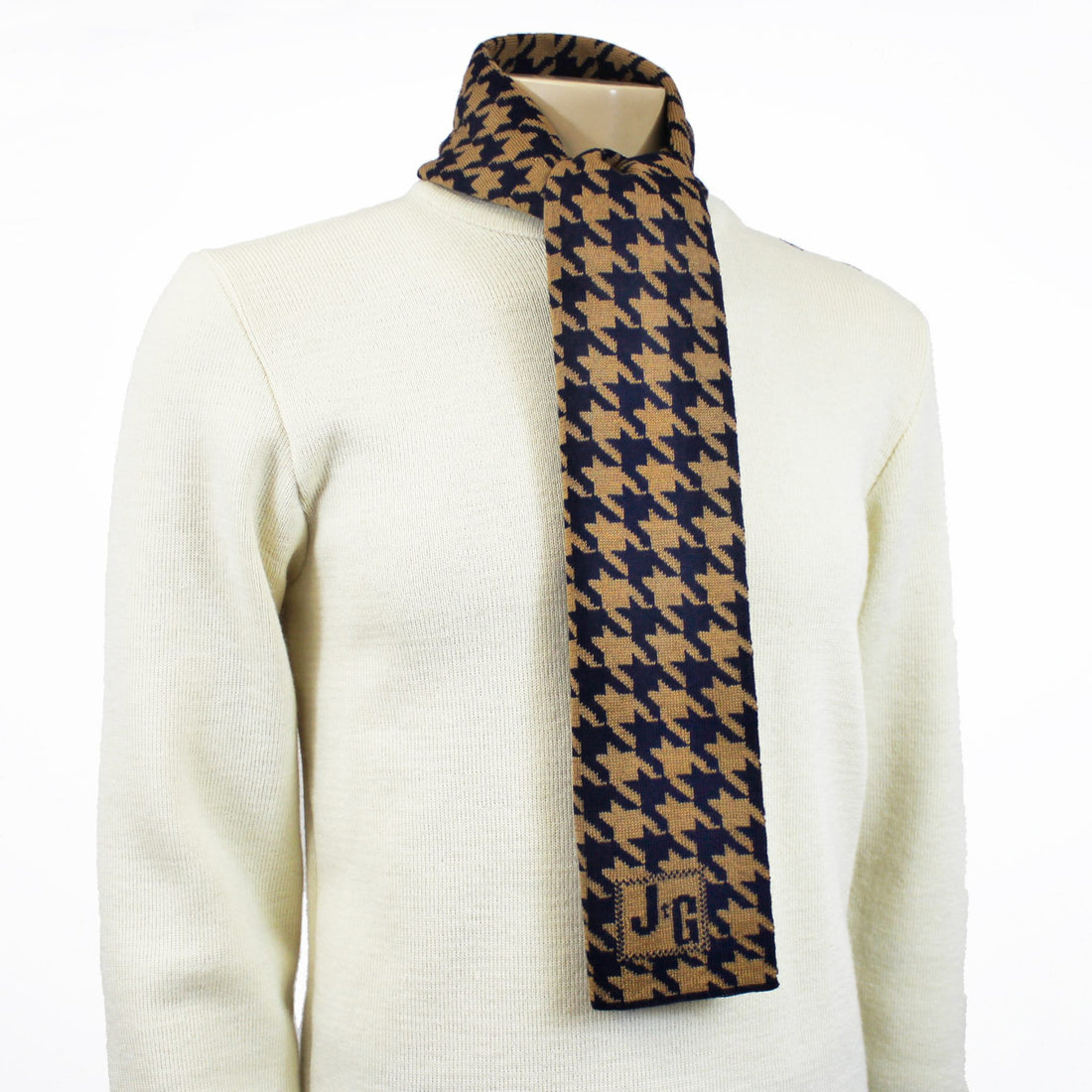 JtG Scarf - Black/Tan Dogtooth