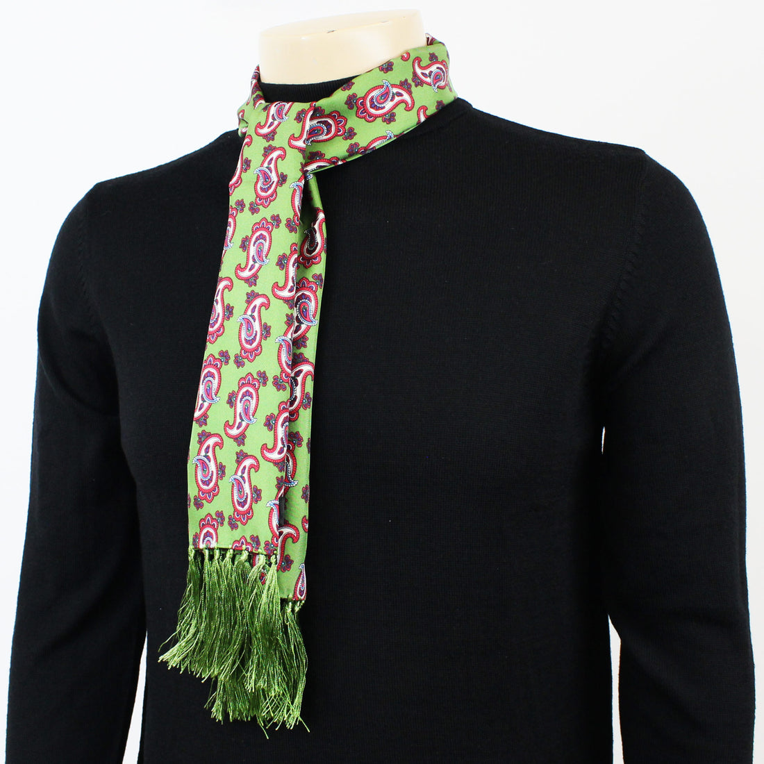 Knightsbridge Silk Scarf - Green Paisley