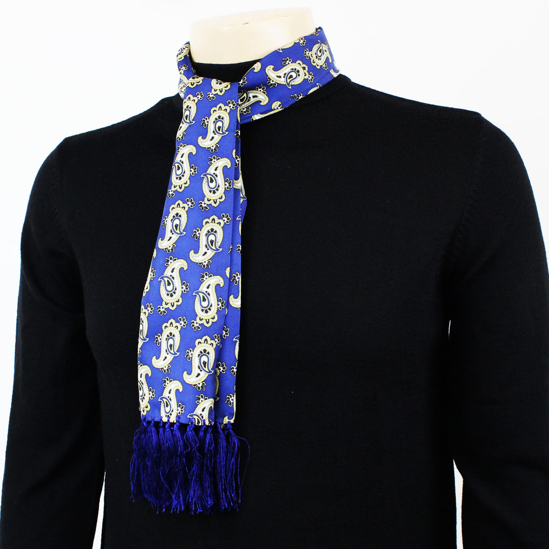 Knightsbridge Silk Scarf - Royal Blue Paisley