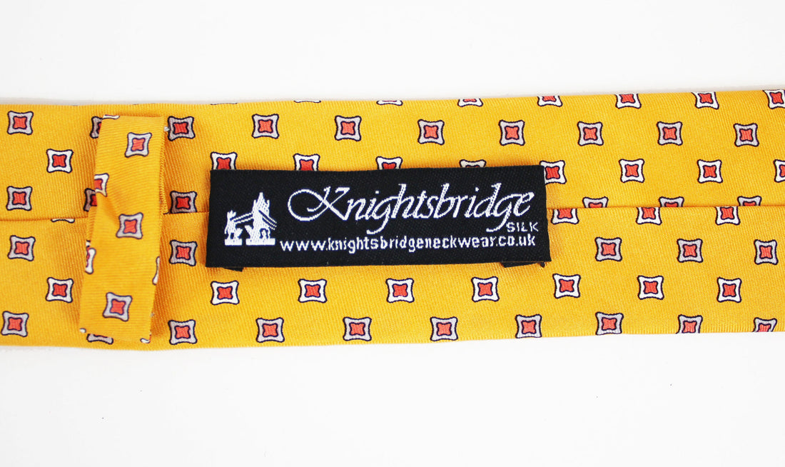 Knightsbridge Silk Tie - Gold Diamond