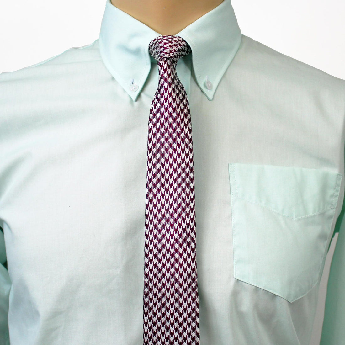 Knightsbridge Silk Tie - Burgundy Dogtooth