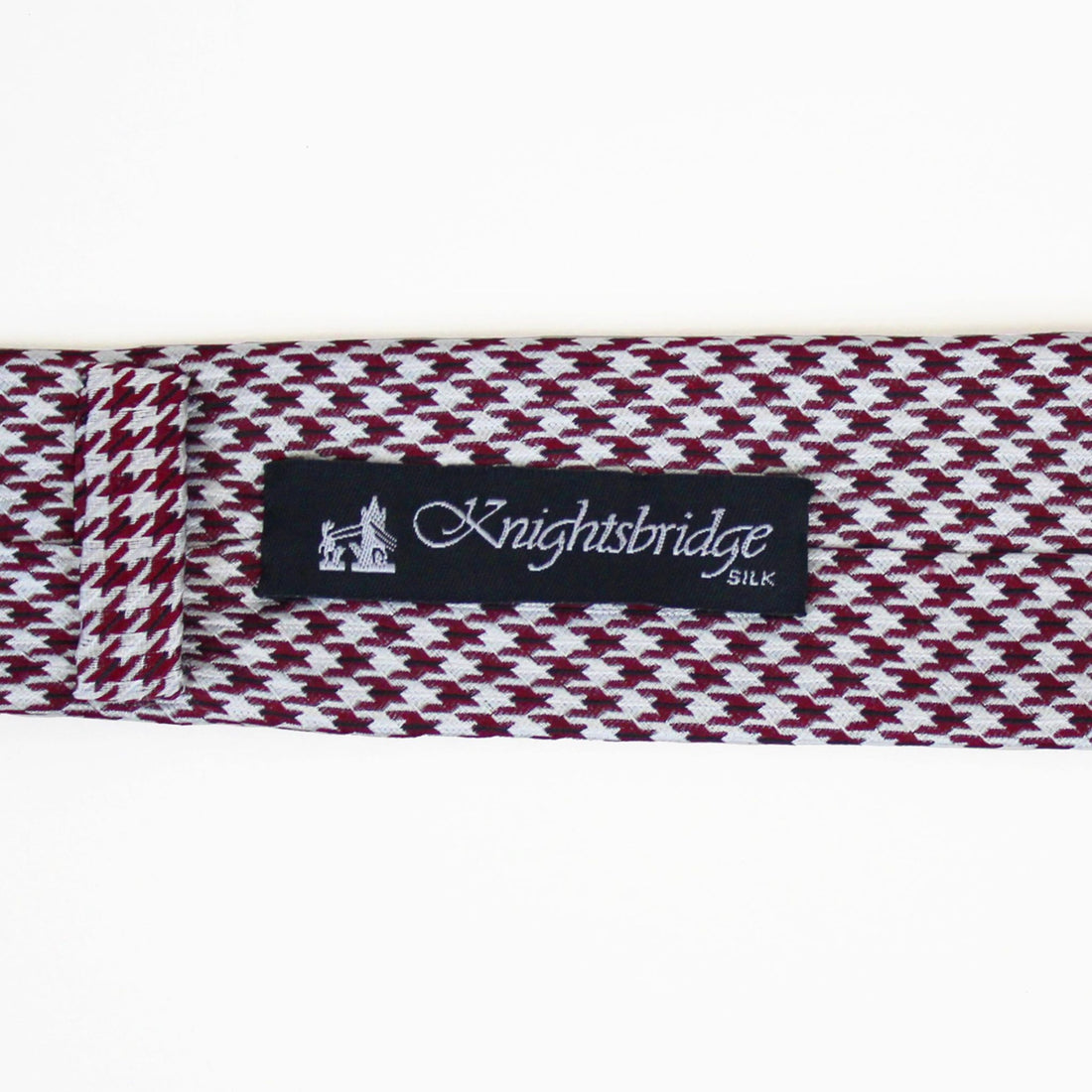 Knightsbridge Silk Tie - Burgundy Dogtooth