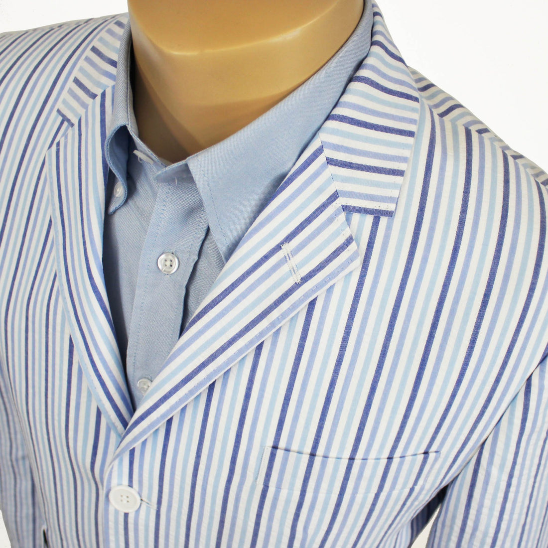 Seersucker Blazer - Sky/Blue Stripe