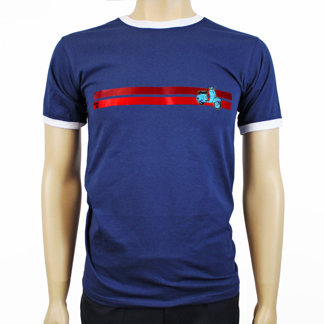 Blue Scooter Ringer t-shirt