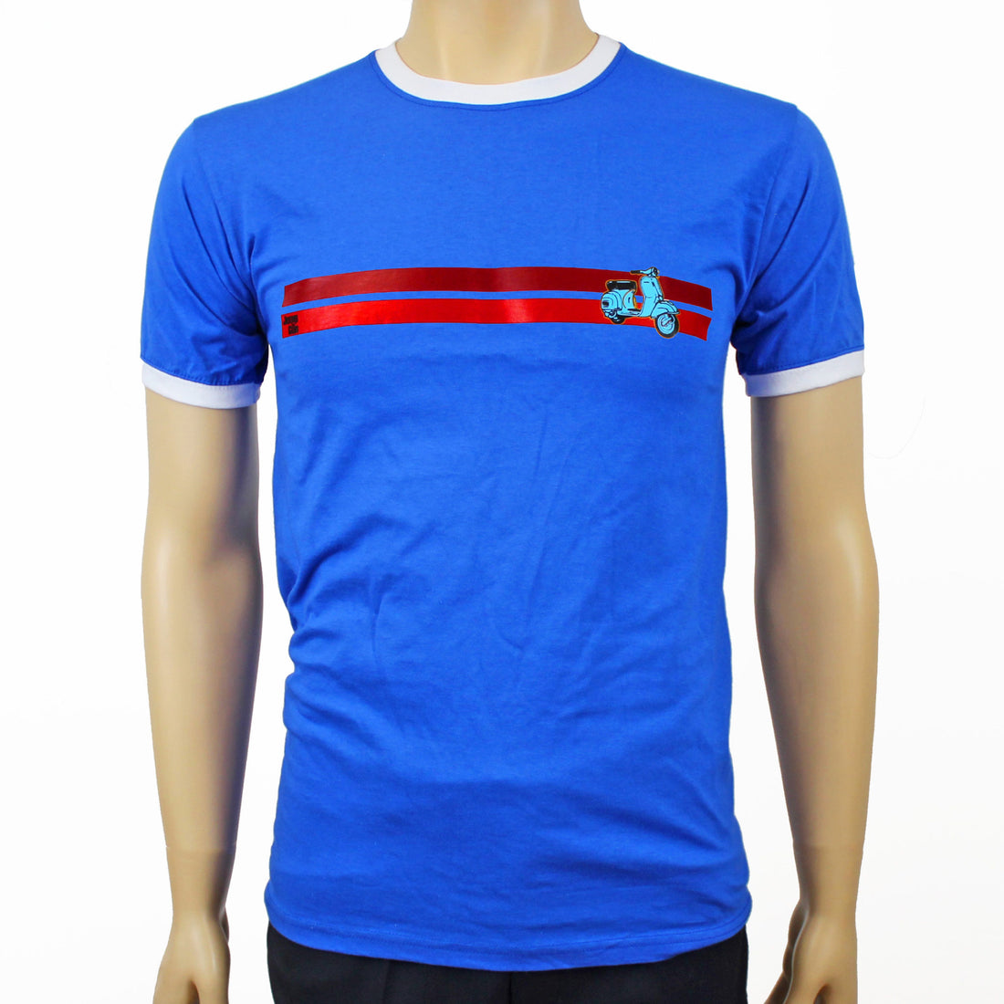 Blue Scooter Ringer t-shirt