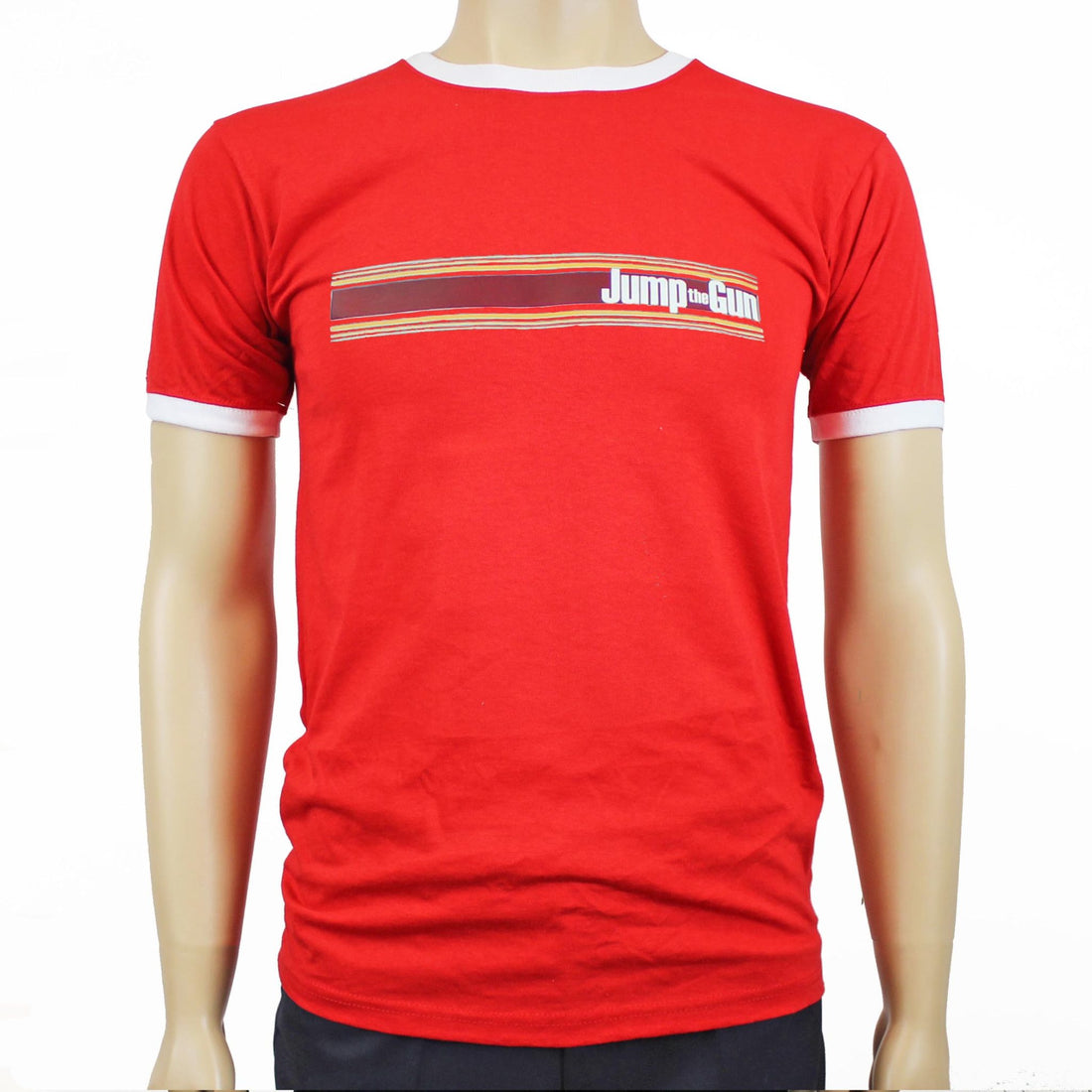 Burg Stripe Logo Ringer t-shirt