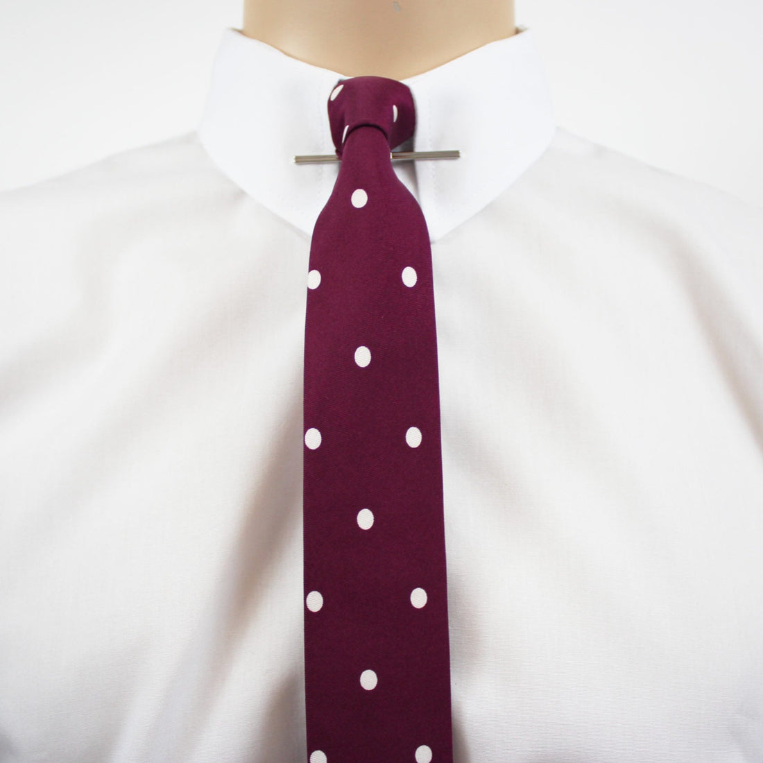 Knightsbridge Silk Tie - Burgundy Big Polka