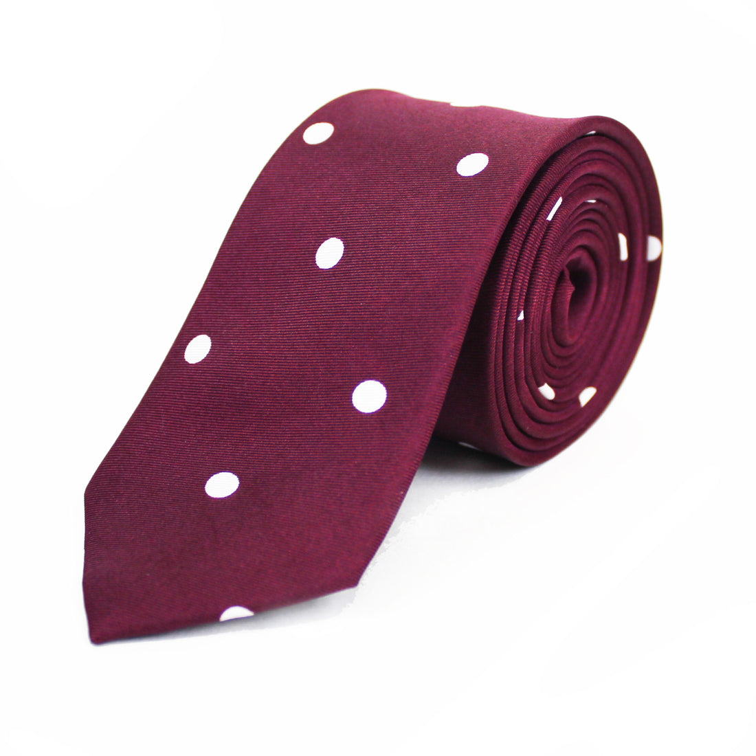 Knightsbridge Silk Tie - Burgundy Big Polka