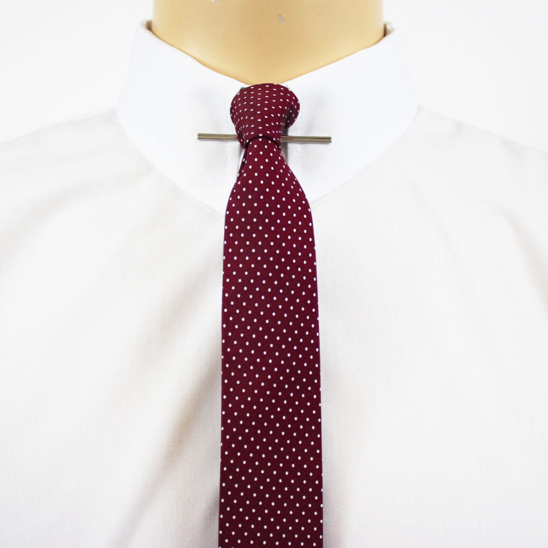 Knightsbridge Silk Tie - Burgundy Pin Dot