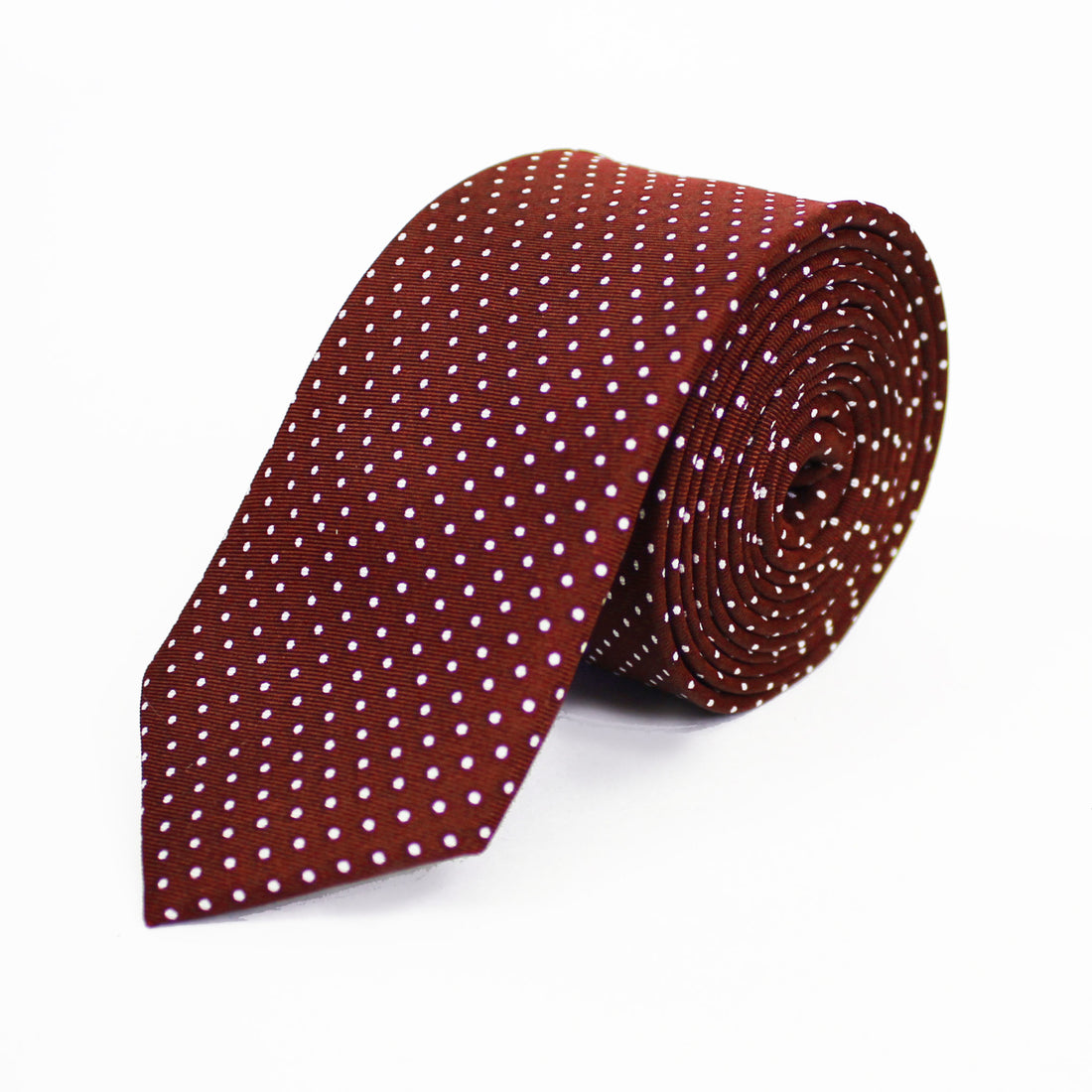 Knightsbridge Silk Tie - Burgundy Pin Dot