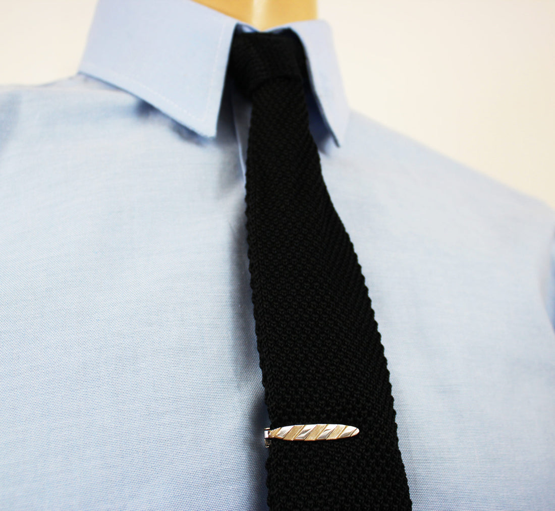 Tie Bar Striped - Silver