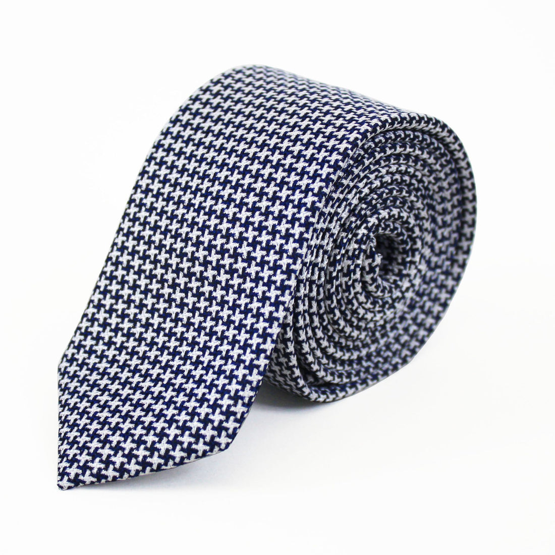 Knightsbridge Silk Tie - Navy Dogtooth