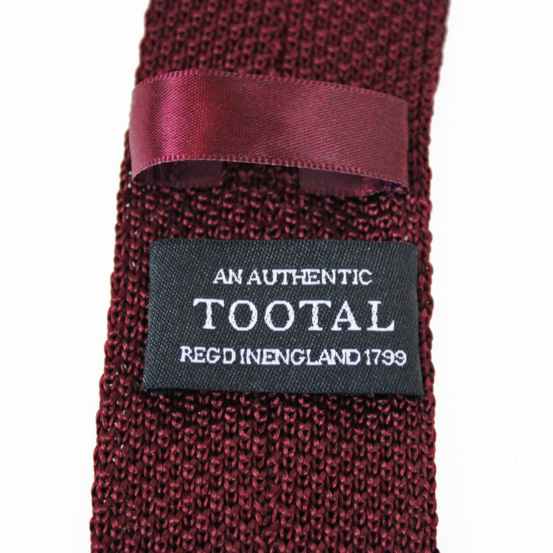 Tootal Knitted Silk Tie - Burgundy Polka