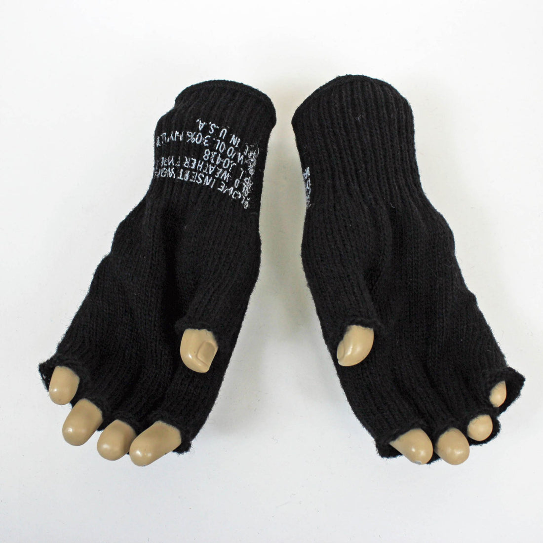 Fingerless Military Gloves, US Government Issue - Black