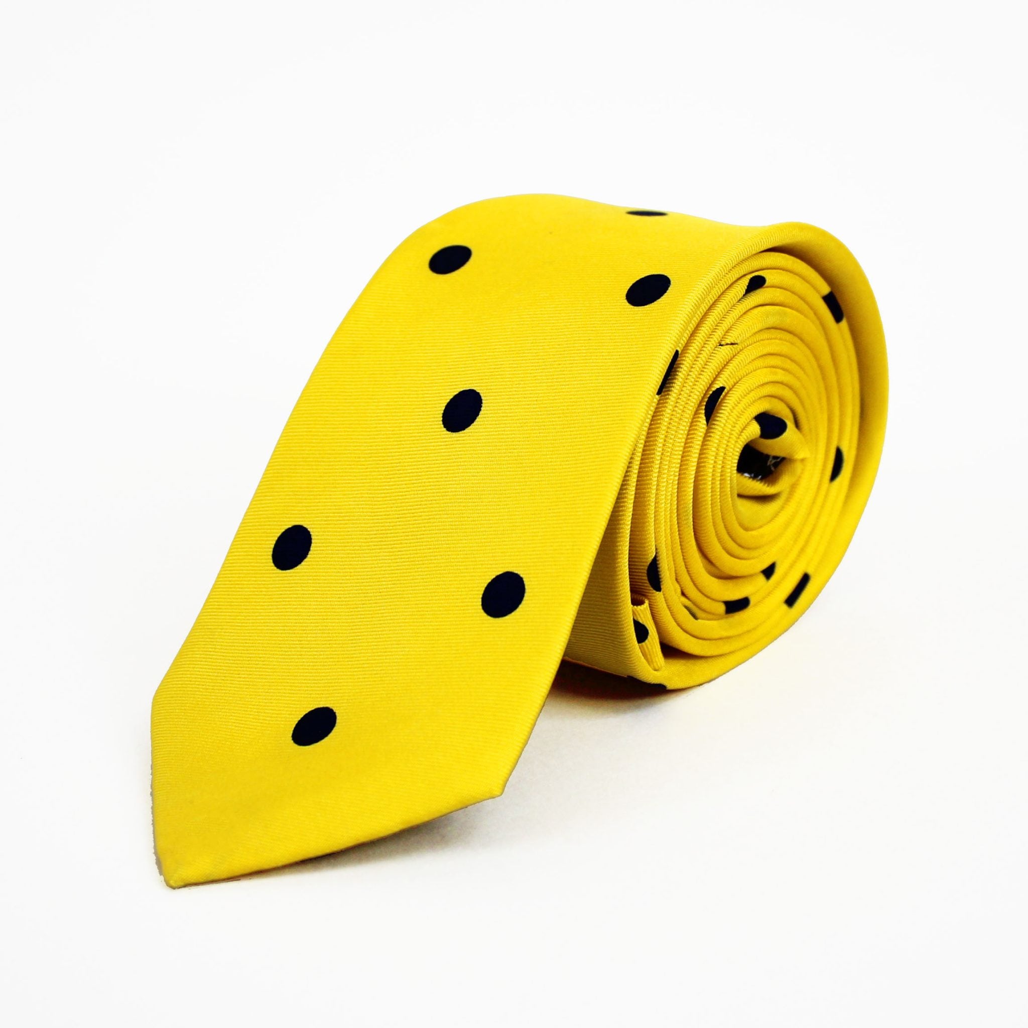 yellow black polka dot tie