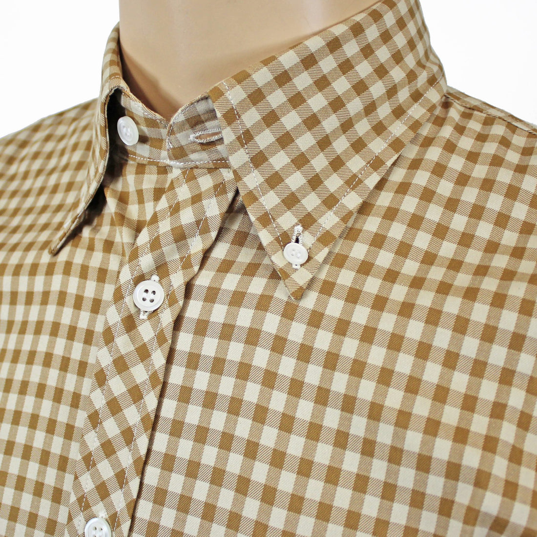 JTG Tan Gingham S/S