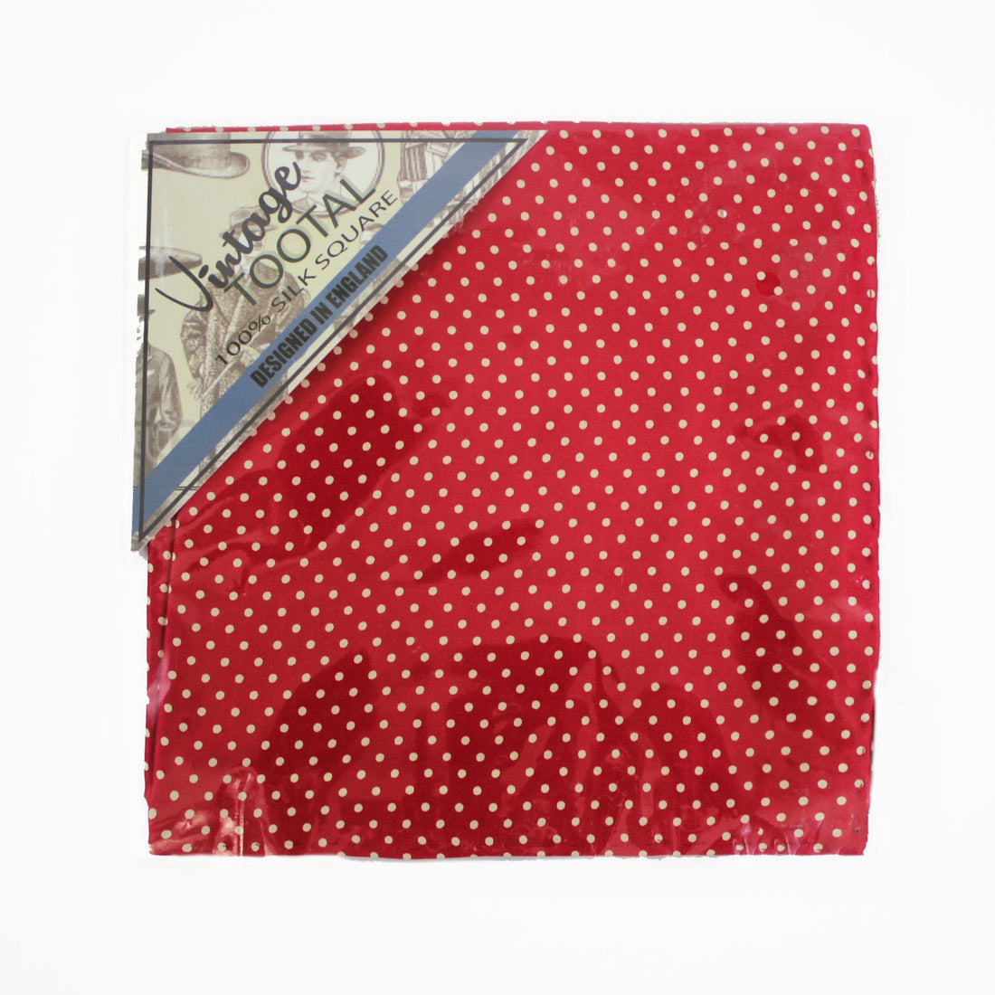 Tootal Silk Pocket Square - Red Polka