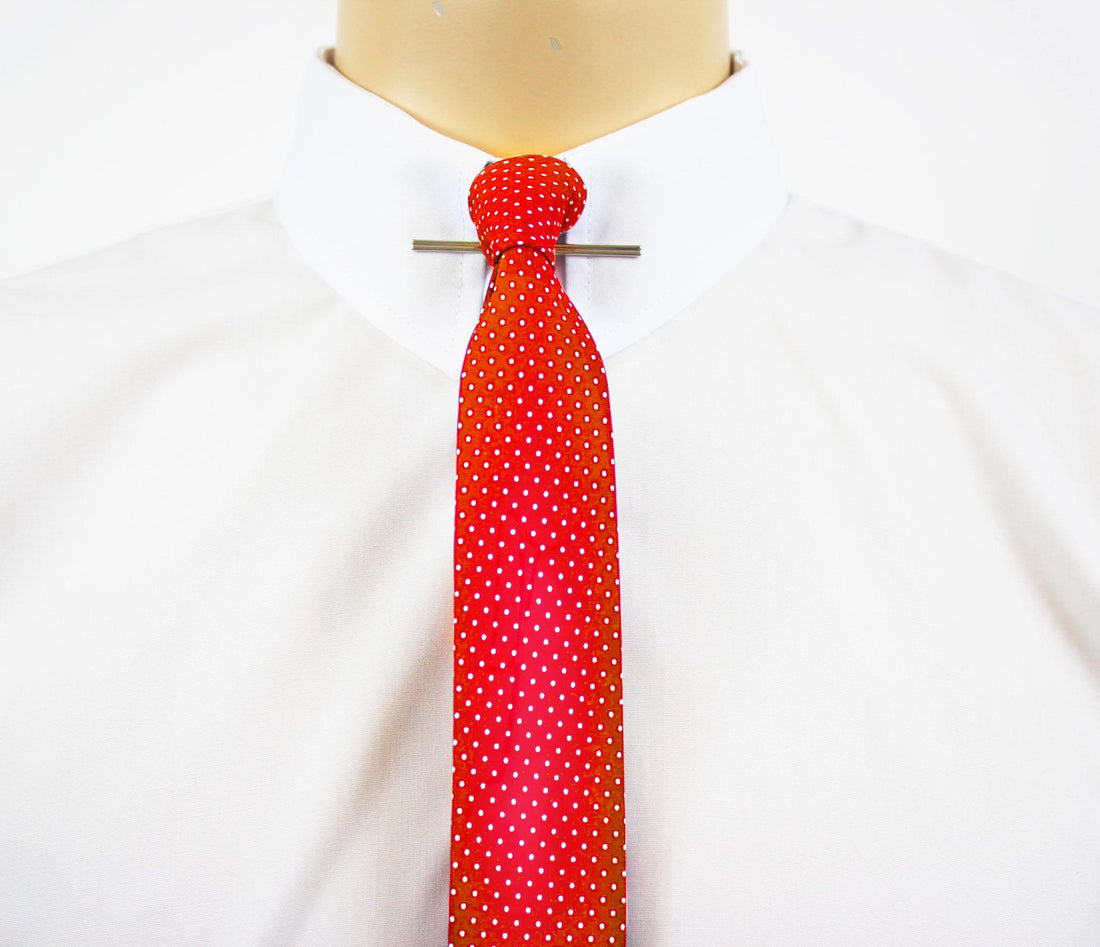 Knightsbridge Silk Tie - Red Pin Dot