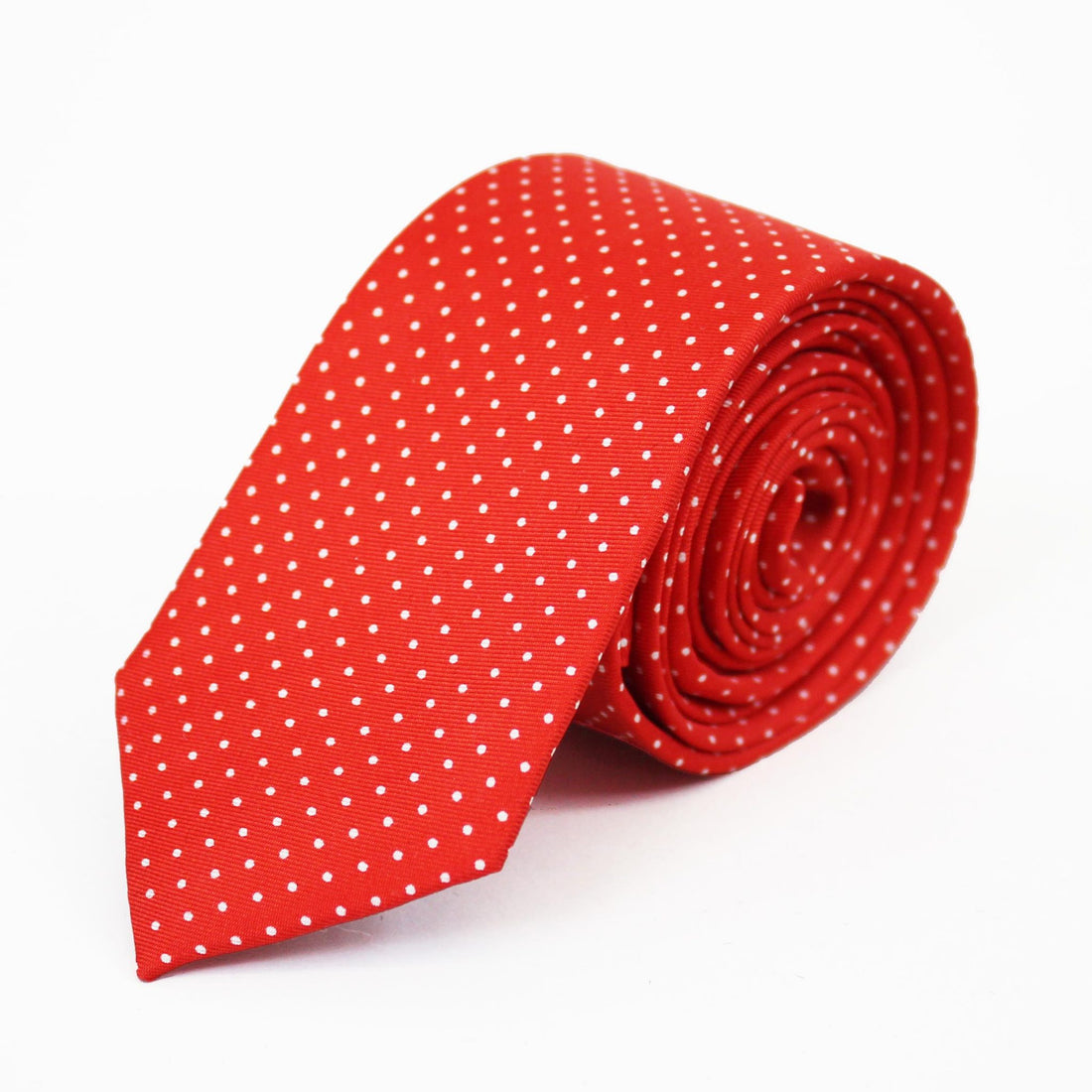 Knightsbridge Silk Tie - Red Pin Dot