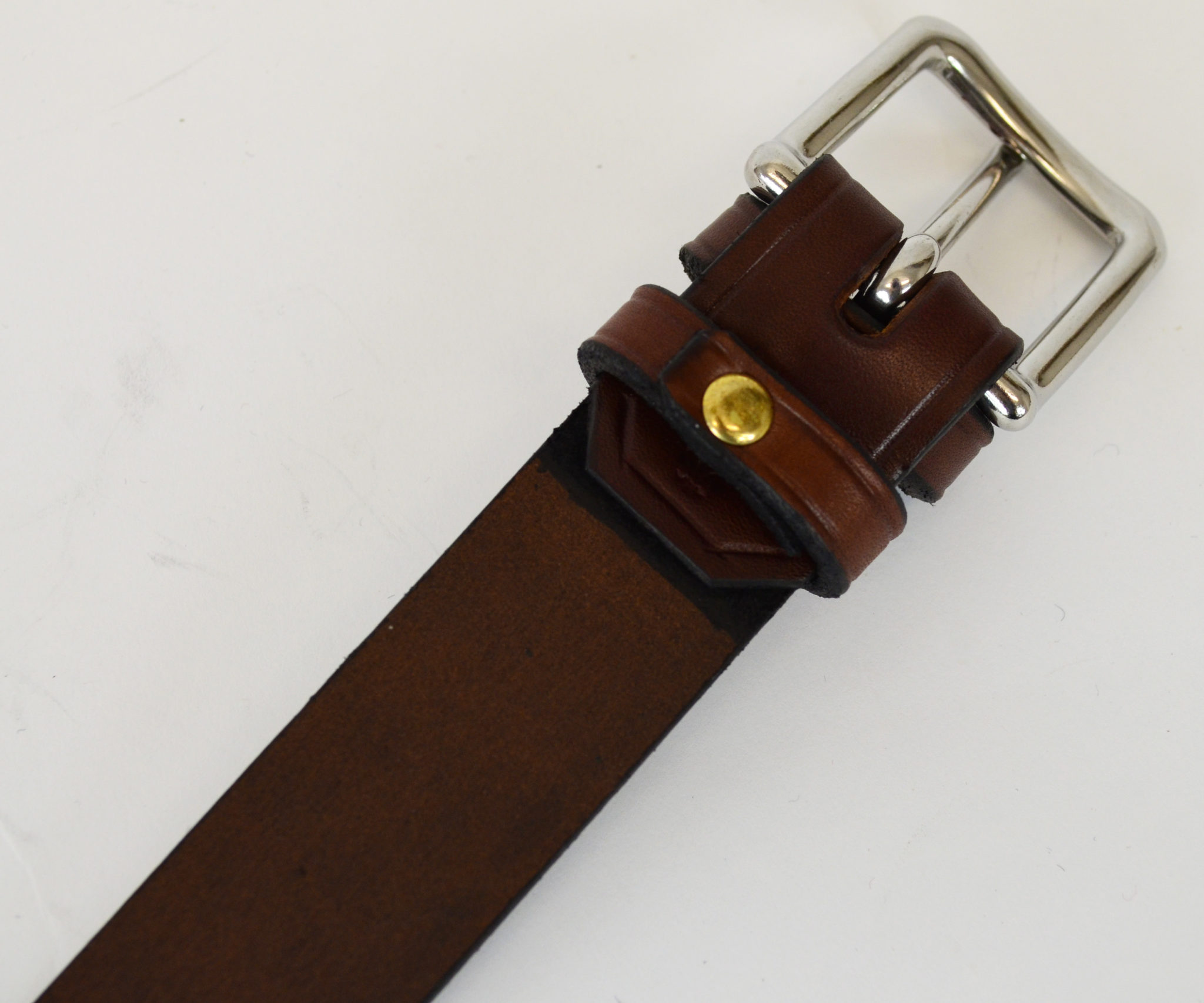 Brown Leather belt- Narrow - Jump The Gun